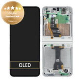 Samsung Galaxy Z Flip 7 FE F761B - LCD Display + Touch Screen + Frame (White) - GH82-37734B Genuine Service Pack
