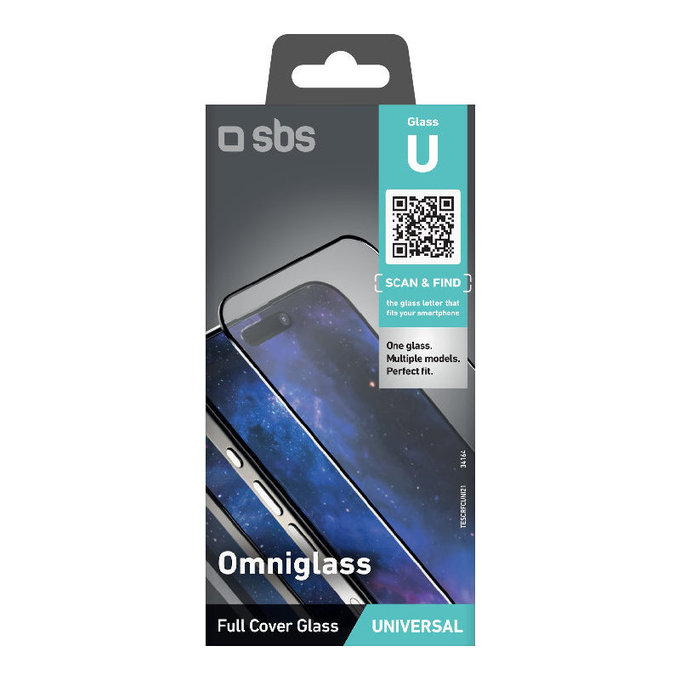 Universal Tempered Glass Omniglass U, Black, SBS