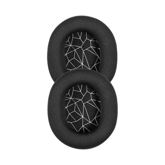 Replacement Ear Pads for SteelSeries Arctis 3, 5, 7, 9 Pro, Memory foam + Textile, Black / White, 1 pair