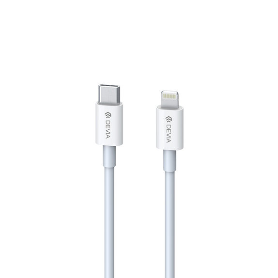 Lightning / USB-C Cable Smart, PD 20W, 1m, White, Devia
