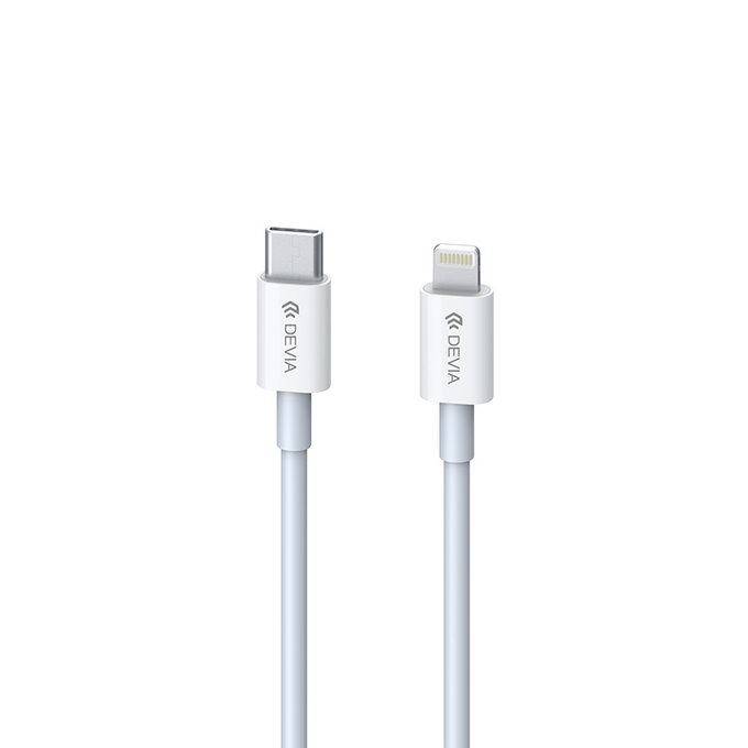 Lightning / USB-C Cable Smart, PD 20W, 1m, White, Devia