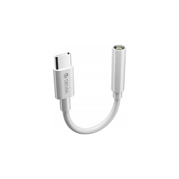 Smart Adapter 3.5mm Jack / USB-C, White, Devia