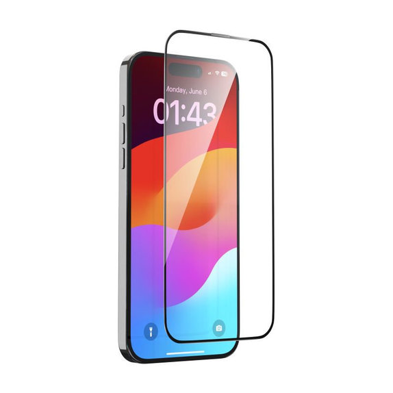 FullCover Tempered Glass with Applicator for iPhone 15 Pro Max, Devia