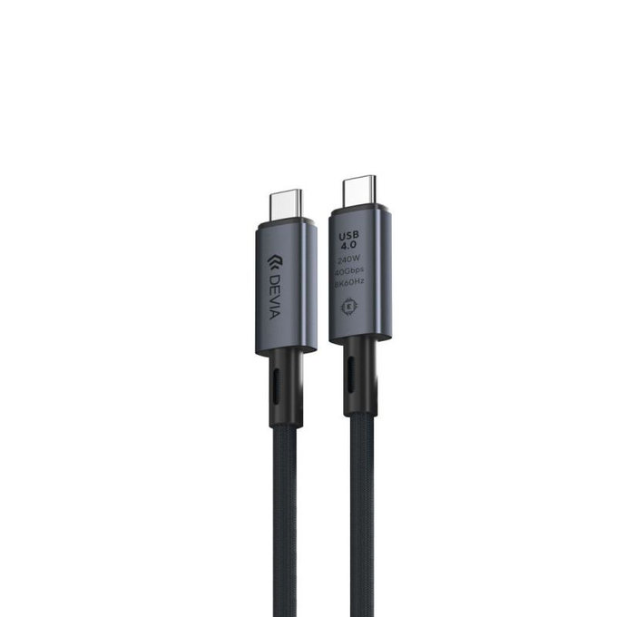 USB-C / USB-C Cable Extreme Speed, 240W, 8K 60Hz, 1m, Black, Devia