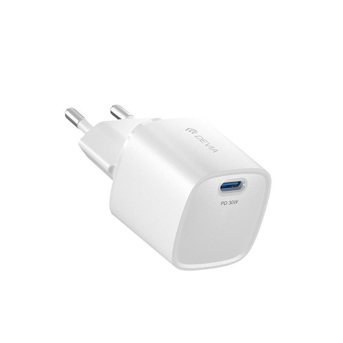 Charging Adapter Mini USB-C, PD 30W, White, Devia