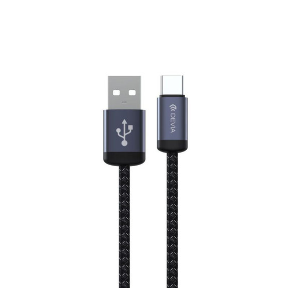 USB / USB-C Cable Gracious, 2.1A, 2m, Black, Devia