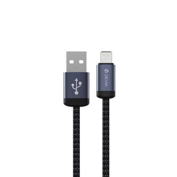 Lightning / USB Cable Gracious, 2.4A, 1m, Black, Devia