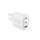 Charging Adapter Extreme Speed, 2x USB-C + USB-A, PD 65W, White, Devia