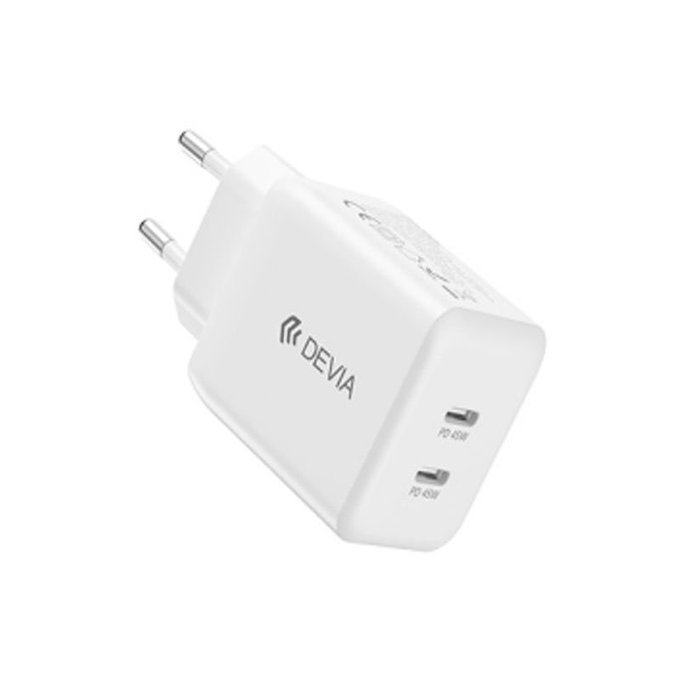 Charging Adapter Ultra7, 2x USB-C, PD 45W, White, Devia