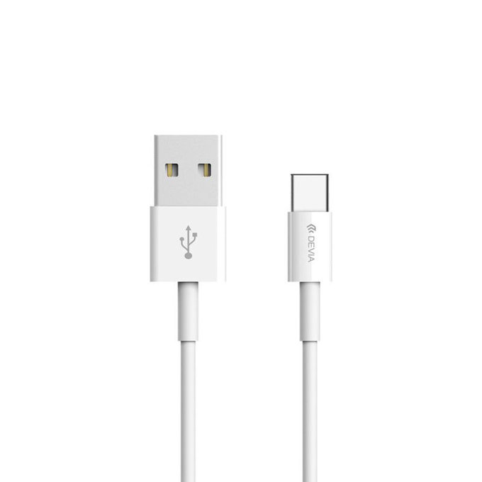 USB / USB-C Cable Smart, 2.1A, 1m, White, Devia