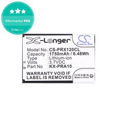 Battery for Panasonic KX-PRX110, 120, 150, 1750mAh, Li-Ion, 3.7V, KX-PRA10, HQ