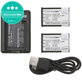 Battery 2pcs with charger for Sony Cyber-shot DSC-RX100, Cyber-shot DSC-WX300B, 1150mAh, Li-Ion, 7.4V, NP-BX1, HQ