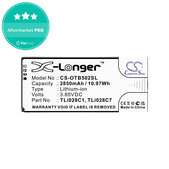 Battery for Alcatel 1b 2020, Alcatel Ot-5002a, 2850mAh, Li-Ion, 3.85V, TLI028C1, HQ