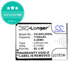 Battery for Nokia 2660 Flip 4G, 1150mAh, Li-Ion, 3.7V, BL-L4E, HQ