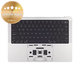 Top case keyboard frame for MacBook Pro 14", A2442 (2021), A2779 (2023), with US keyboard and battery, Silver, 661-21973, Genuine Apple