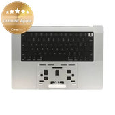 Top case keyboard frame for MacBook Pro 16" A2780 (2023), with US keyboard and battery, Silver, 661-32190, Genuine Apple