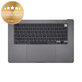 Top case keyboard frame for MacBook Air 15", A3114 (2023), with US keyboard and battery, Space Gray, 661-34895, Genuine Apple