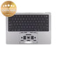 Top case keyboard frame for MacBook Pro 14", A2918 (2023), with US keyboard and battery, Space Gray, 661-35708, Genuine Apple