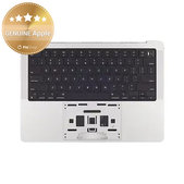 Top case keyboard frame for MacBook Pro 14", A2918 (2023), with US keyboard and battery, Silver, 661-35709, Genuine Apple