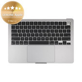 Top case keyboard frame for MacBook Air 13", A3113 (2024), with US keyboard and battery, Space Gray, 661-40227, Genuine Apple
