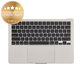 Top case keyboard frame for MacBook Air 13", A3113 (2024), with US keyboard and battery, Starlight, 661-40229, Genuine Apple