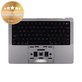 Top case keyboard frame for MacBook Pro 14", A3112 (2024), with US keyboard and battery, Space Black, 661-42518, Genuine Apple