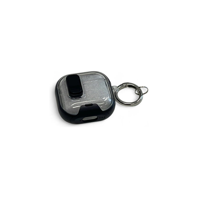 Silicone Case with Phone Stand and Carabiner for AirPods 4, Black