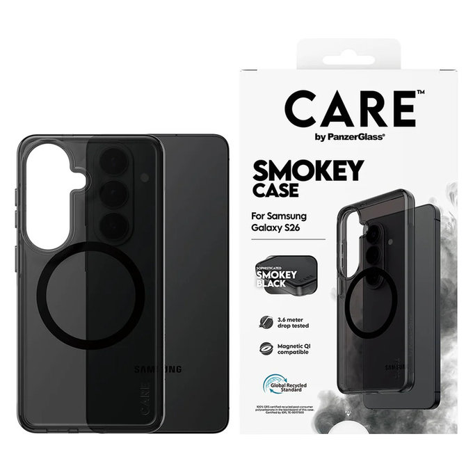 Case Smokey with Black QI for Samsung Galaxy S26, Black, PanzerGlass