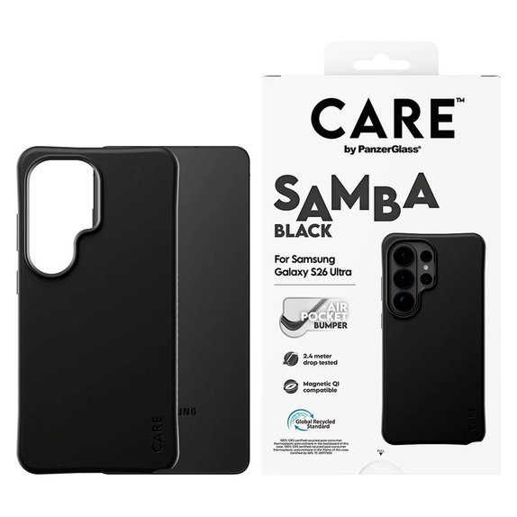 Case Samba with QI for Samsung Galaxy S26 Ultra, Black, PanzerGlass