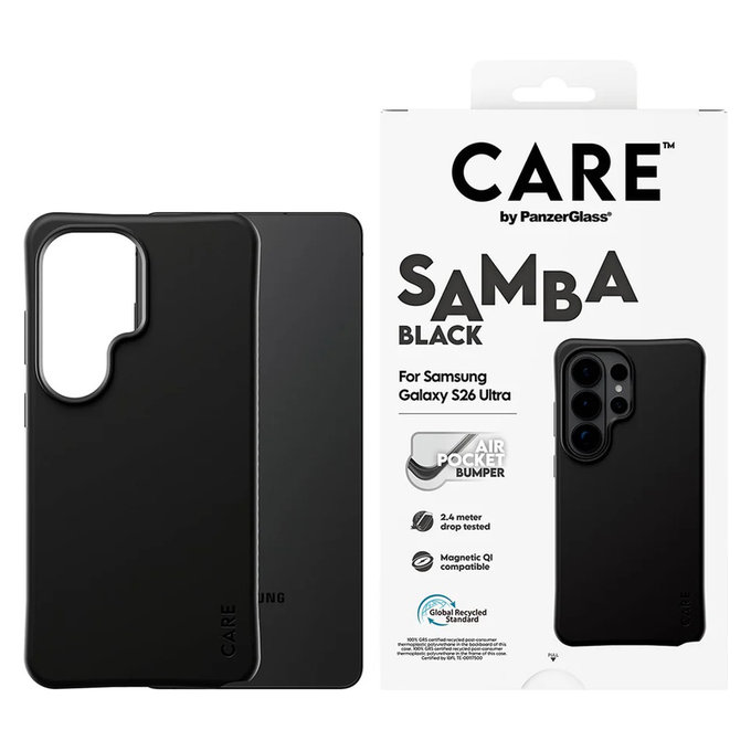 Case Samba with QI for Samsung Galaxy S26 Ultra, Black, PanzerGlass