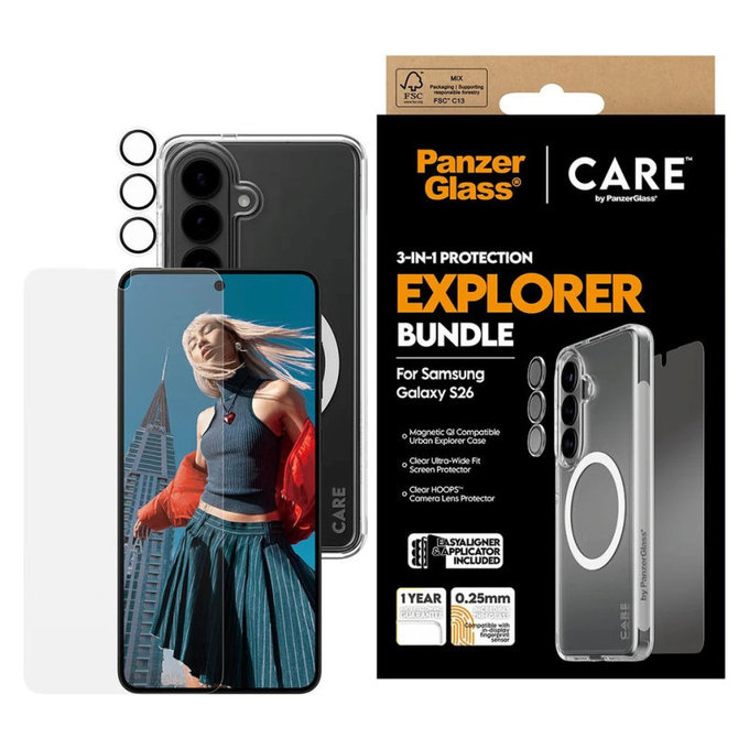 Bundle 3-in-1 Explorer for Samsung S26, PanzerGlass