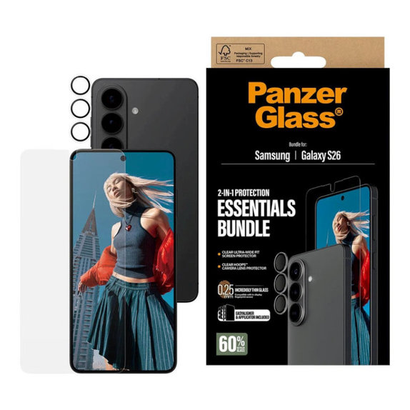Bundle Essentials 2-in-1 for Samsung S26, PanzerGlass