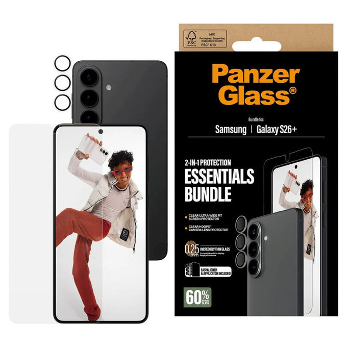 Bundle Essentials 2-in-1 for Samsung S26+, PanzerGlass