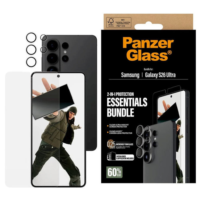 Bundle Essentials 2-in-1 for Samsung S26 Ultra, PanzerGlass
