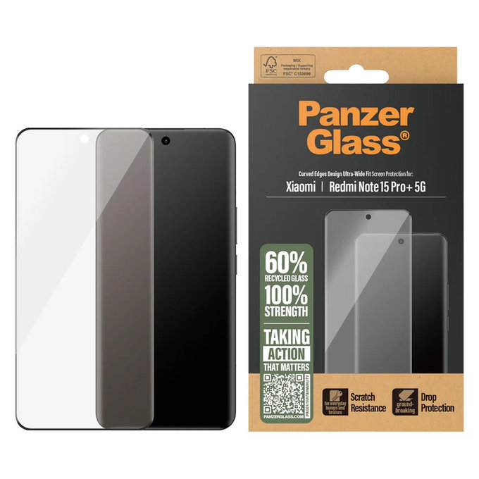 Tempered Glass UWF for Xiaomi Redmi Note 15 Pro+ 5G, Black, PanzerGlass