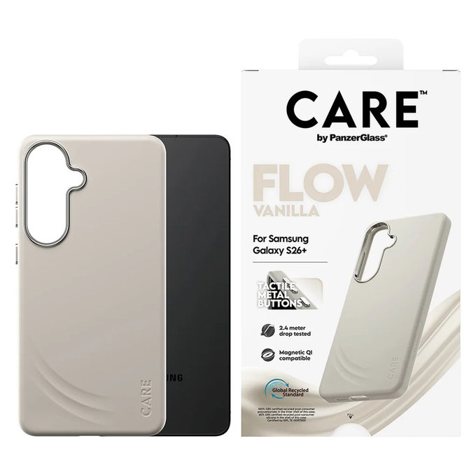 Case FLOW with QI for Samsung Galaxy S26+, Vanilla, PanzerGlass