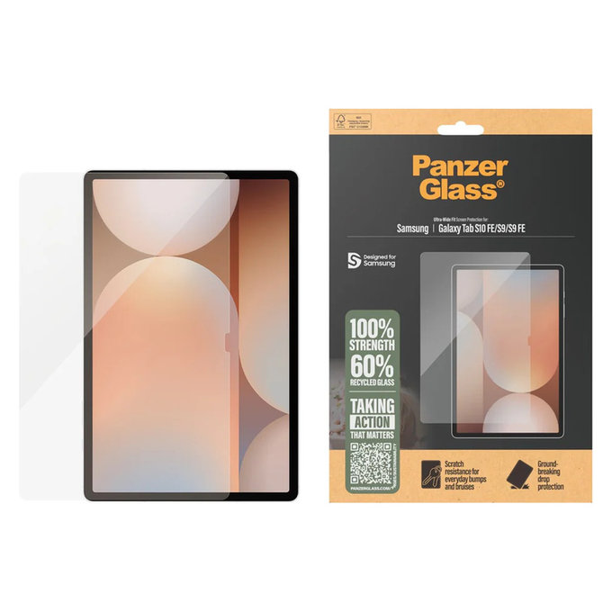 Tempered Glass UWF for Samsung Galaxy Tab S10 FE/S9/S9 FE, Clear, PanzerGlass