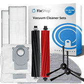 Replacement set for Xiaomi Roborock S8, S8+, S8 Pro Ultra (1 pair of Main brushes, 2x Filter, 2x Side brush - Black, 2x Mop cloth, 2x Dust bag)