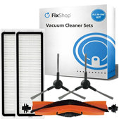 Replacement set for Xiaomi Mi Robot Vacuum S20+, S10+, X20+, X10+ (1x Main brush, 2x Filter, 2x Side brush - Black)