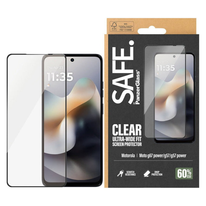 Tempered Glass UWF for Motorola Moto G57 Power 5G, Black, PanzerGlass