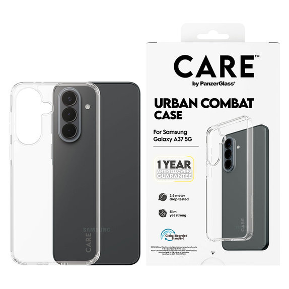 Case Urban Combat for Samsung Galaxy A37, Transparent, PanzerGlass