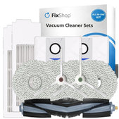 Replacement set for Ecovacs T20, T20 Max, T20 Pro (1x Main brush, 2x Filter, 2x Side brush - White, 4x Mop cloth, 2x Dust bag)