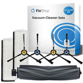 Replacement set for ETA Falco Smart, Silvercrest SSR A1 SSR AL1, Tesla Robostar T80 (1x Main brush, 2x Filter, 4x Side brush)