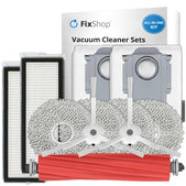 Replacement set for Roborock Qrevo MaxV, Pro, S (1x Main brush, 2x Filter, 2x Side brush, 4x Mop cloth, 2x Dust bag)