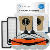 Replacement set for Xiaomi Robot Vacuum X20 Max, X20 Pro (1x Main brush, 2x Filter, 2x Side brush, 4x Mop cloth, 2x Dust bag)