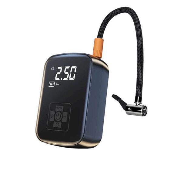 Wireless air compressor with digital display, 150 PSI, black