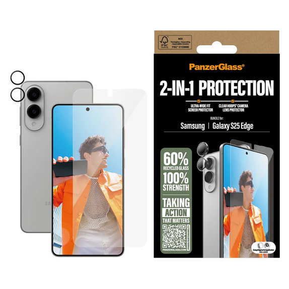 Bundle 2-in-1 for Samsung Galaxy S25 Edge, PanzerGlass