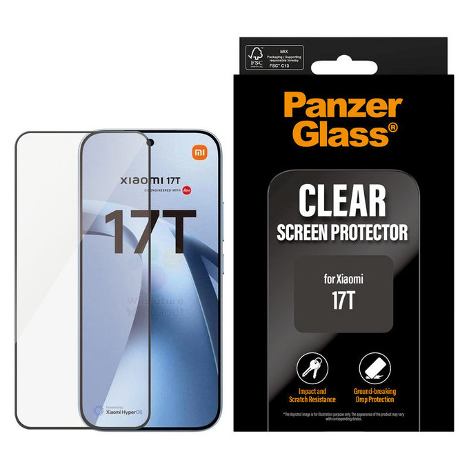 Tempered Glass UWF for Xiaomi 17T, Black, PanzerGlass