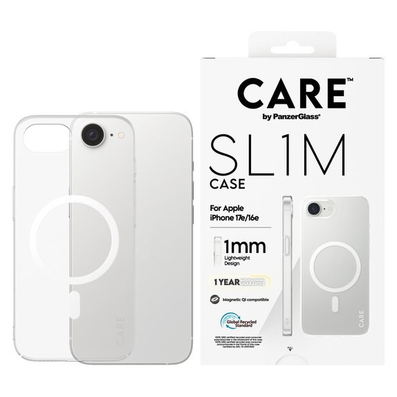 Case SL1M with MagSAFE by PanzerGlass for iPhone 17e/16e, Transparent, PanzerGlass