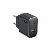 Travel Adapter USB-A/USB-C, GaN, 65 W PD, black, SBS